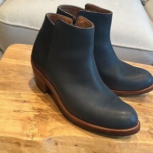 Sundance Blue Leather Ankle Booties